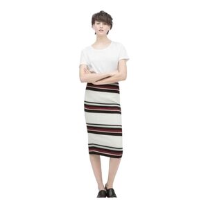 Zara Woman knit striped pencil skirt black white body con 26W